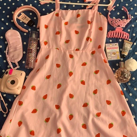 strawberry fairy dress Sydney Strawberry Romper Set – The Lace Anchor main image 0